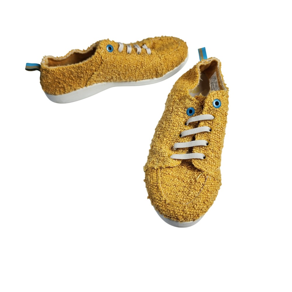 Vionic Beach Pismo Yellow Boucle Fabric Slip On Sneakers Shoes Womens 10 Casual
